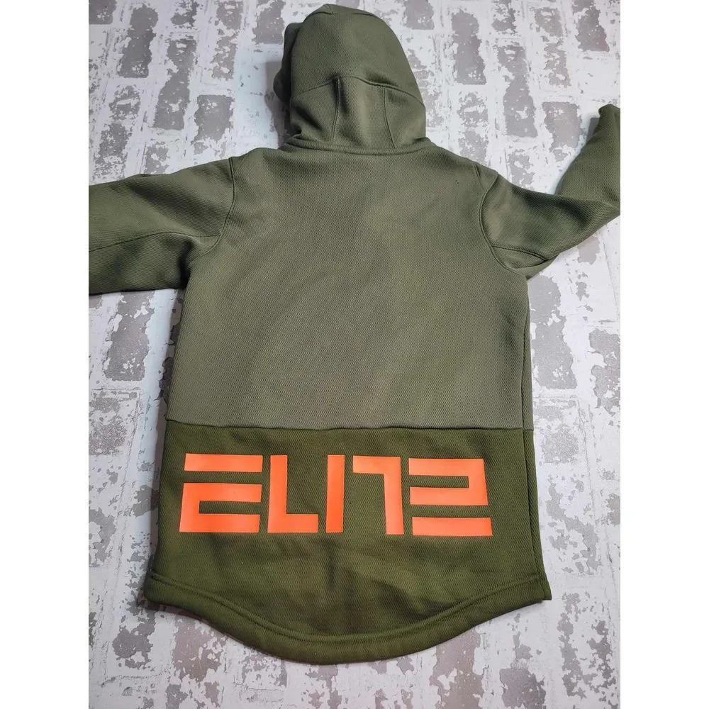 3402 Nike Therma Elite Boy's Green Full Zip Hoodie Medium Winter Cold‎ Weather